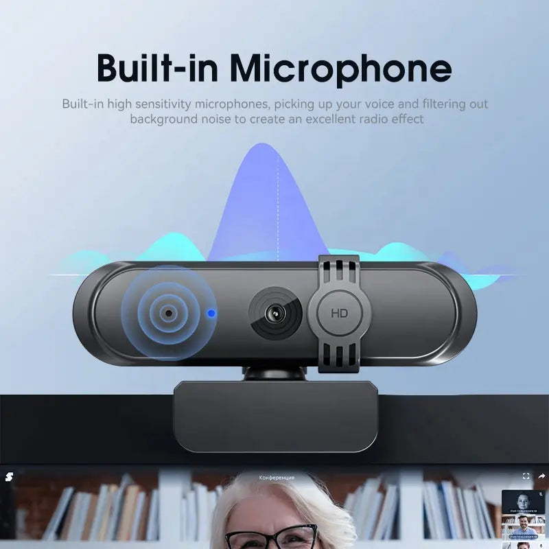 1080P Webcam by Totality Phases of Life - with a Microphone for Video Calling/Meetings/Teaching, HD 30fps Web Camera with Sliding Privacy Cover, USB-A Cable, for Zoom/Skype/Facetime
