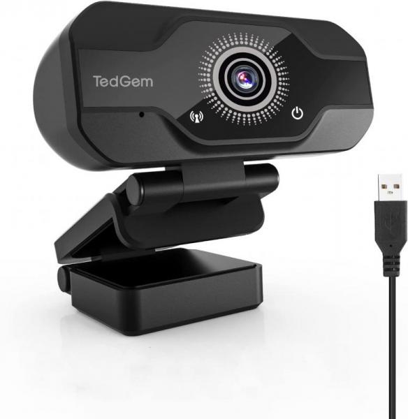 TedGem PC Webcam, 1080P Full HD Webcam USB Desktop & Laptop Webcam